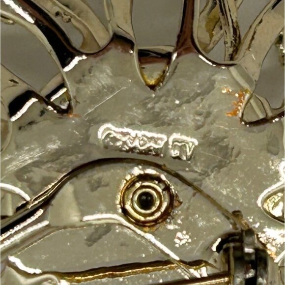 Vintage Aurora Borealis Brooch Rhinestone Sarah Coventry Gold-Tone Flower 1960s - Picture 7 of 12